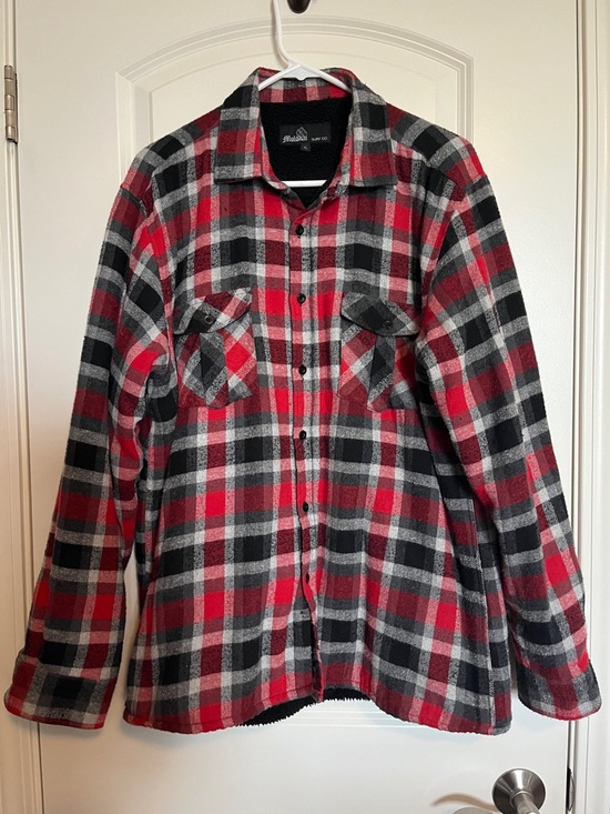Molokai Surf Co Other - Red & Black Plaid Lightweight Shirt Jacket - Men